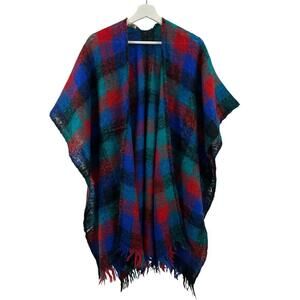 Vintage Glentex Women’s Plaid 100% Acrylic Shawl One Size